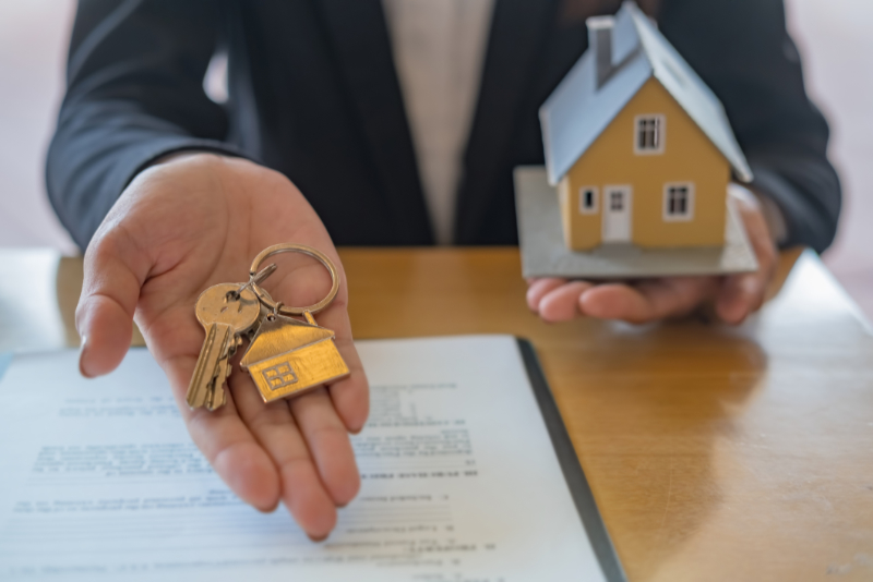 holding a key