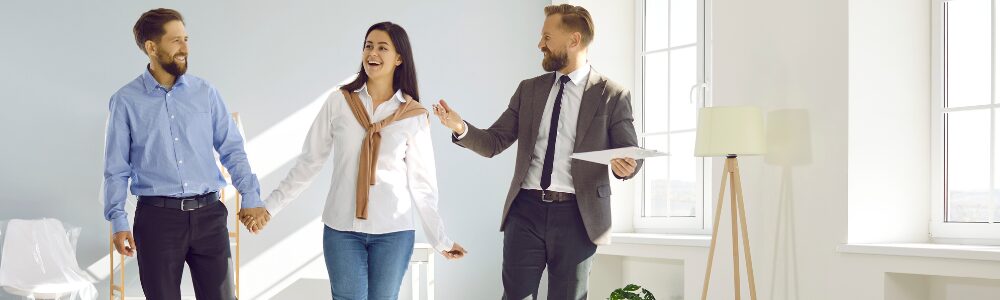estate agent showing property